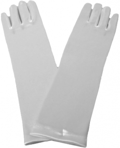 GIRLS SATIN LONG GLOVES (0063008) WHITE